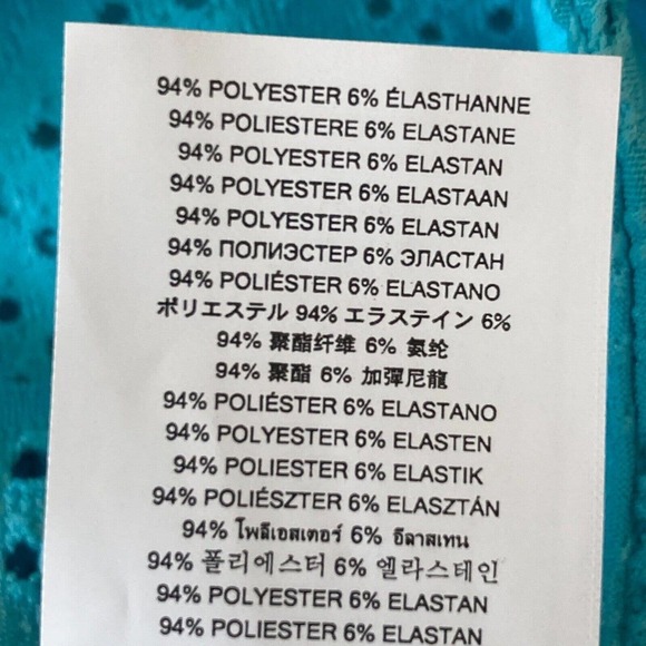 Michael Kors Shirt Womens 0X Aqua Blue‎ Eyelet Stretch Faux Wrap Top Sleeveless - Picture 10 of 11